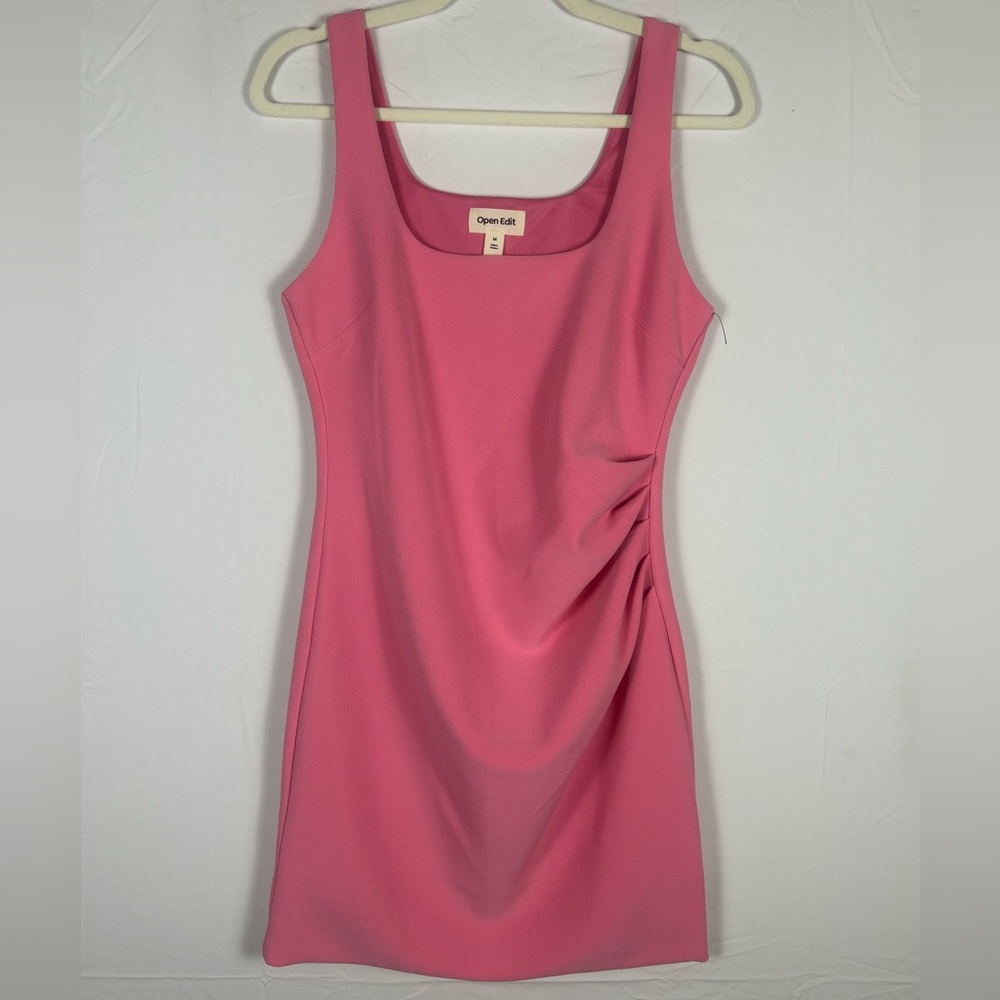 Open Edit Mini Dress Ruched Tank Pink Medium - Picture 2 of 9
